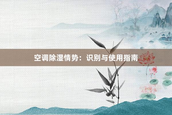 空调除湿情势：识别与使用指南